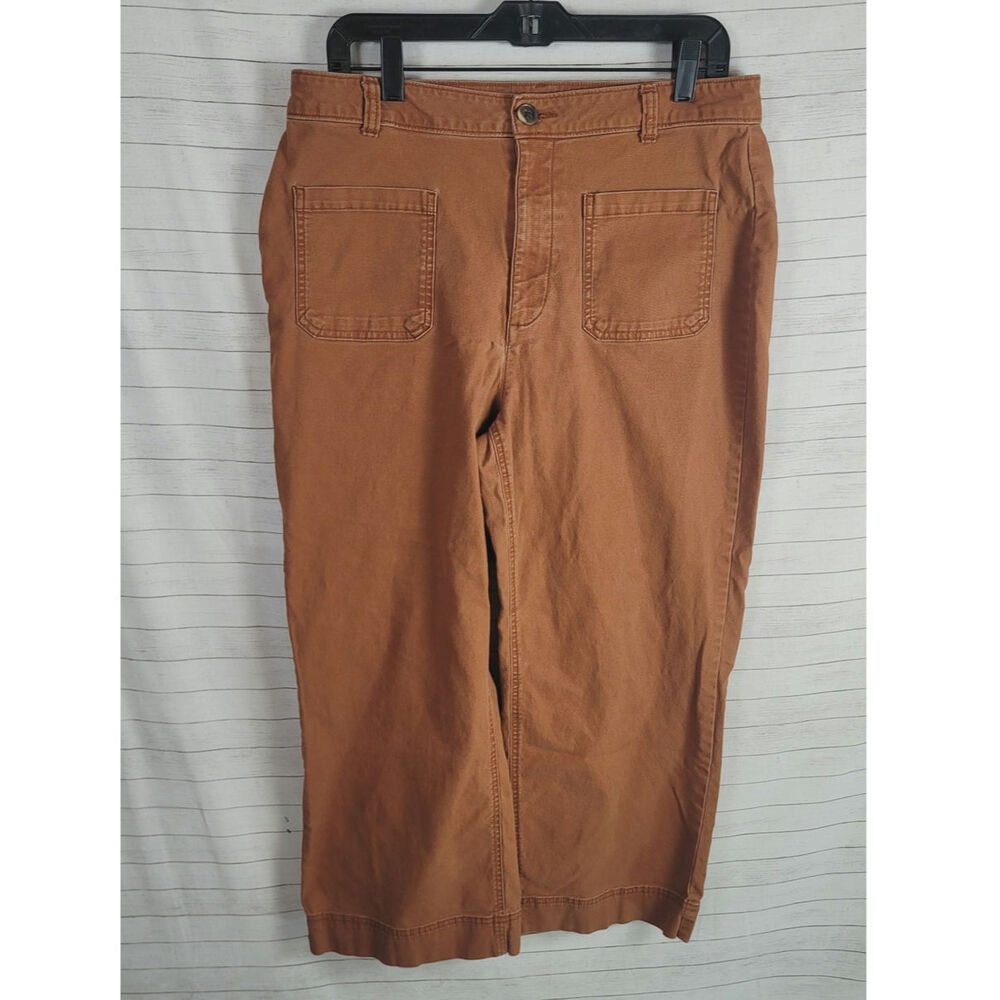 OLD NAVY HIGH RISE WIDE LEG CROPPED PANTS IN COPPER PENNY, SZ 12